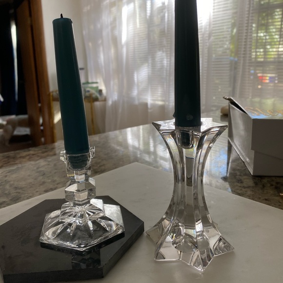 Set of 2 crystal candlestick holders! vintage real crystal - Picture 2 of 12